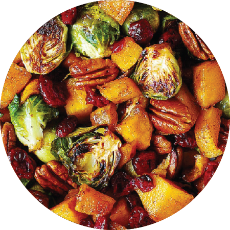 butternut squash salad with Brussels sprouts and walnuts 