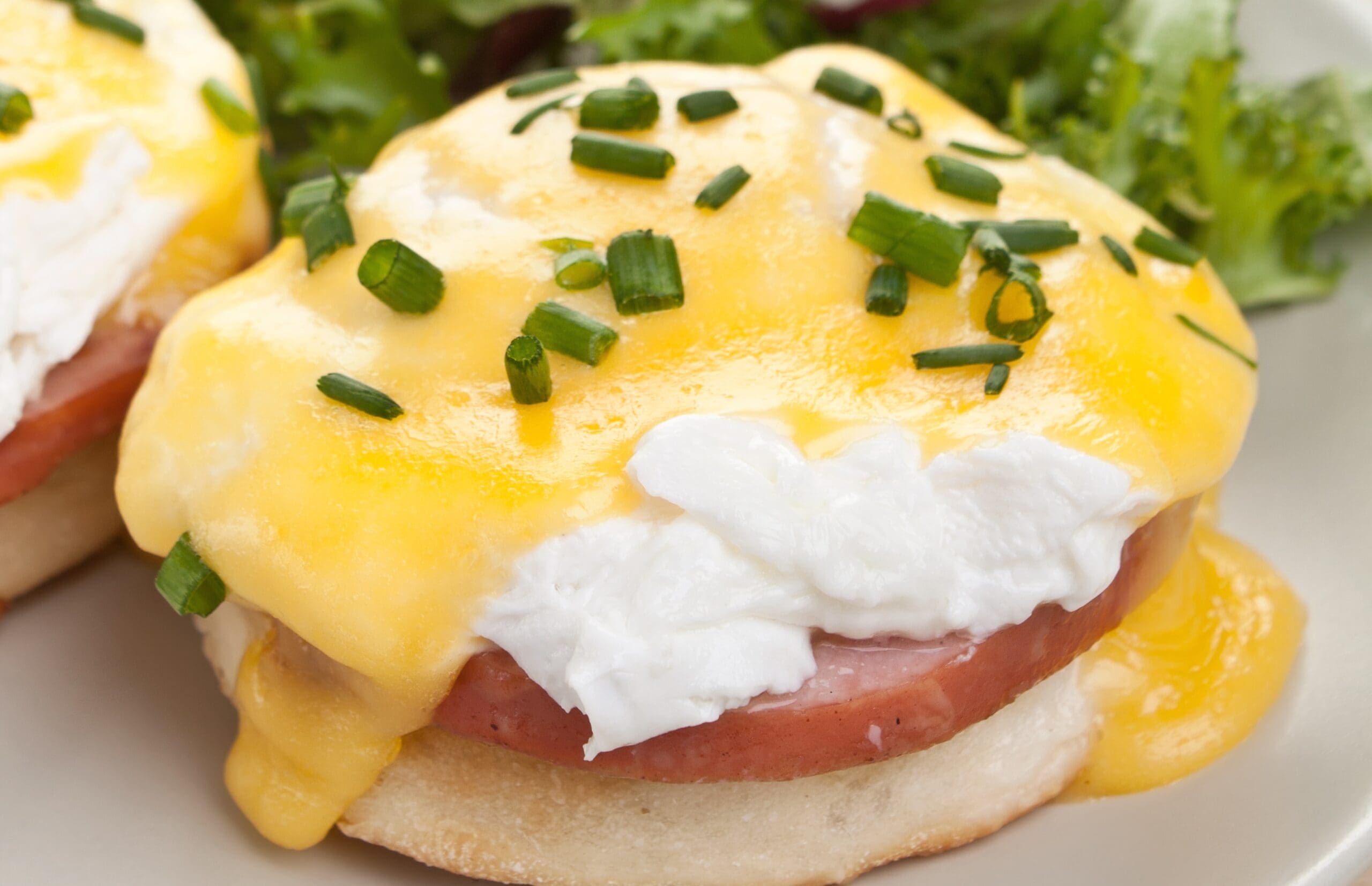 Classic eggs benedict prepared for breakfast