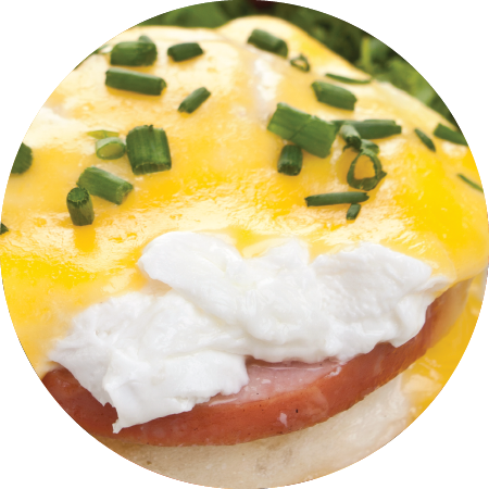 Classic eggs benedict prepared for breakfast
