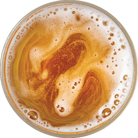 glass of beer top view