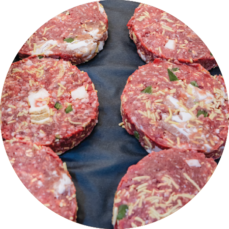 Famous Amos Burgers ready for grilling