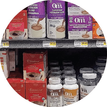 Dried mushrooms in a box