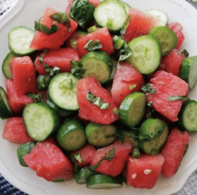 Watermelon Cucumber Salad
