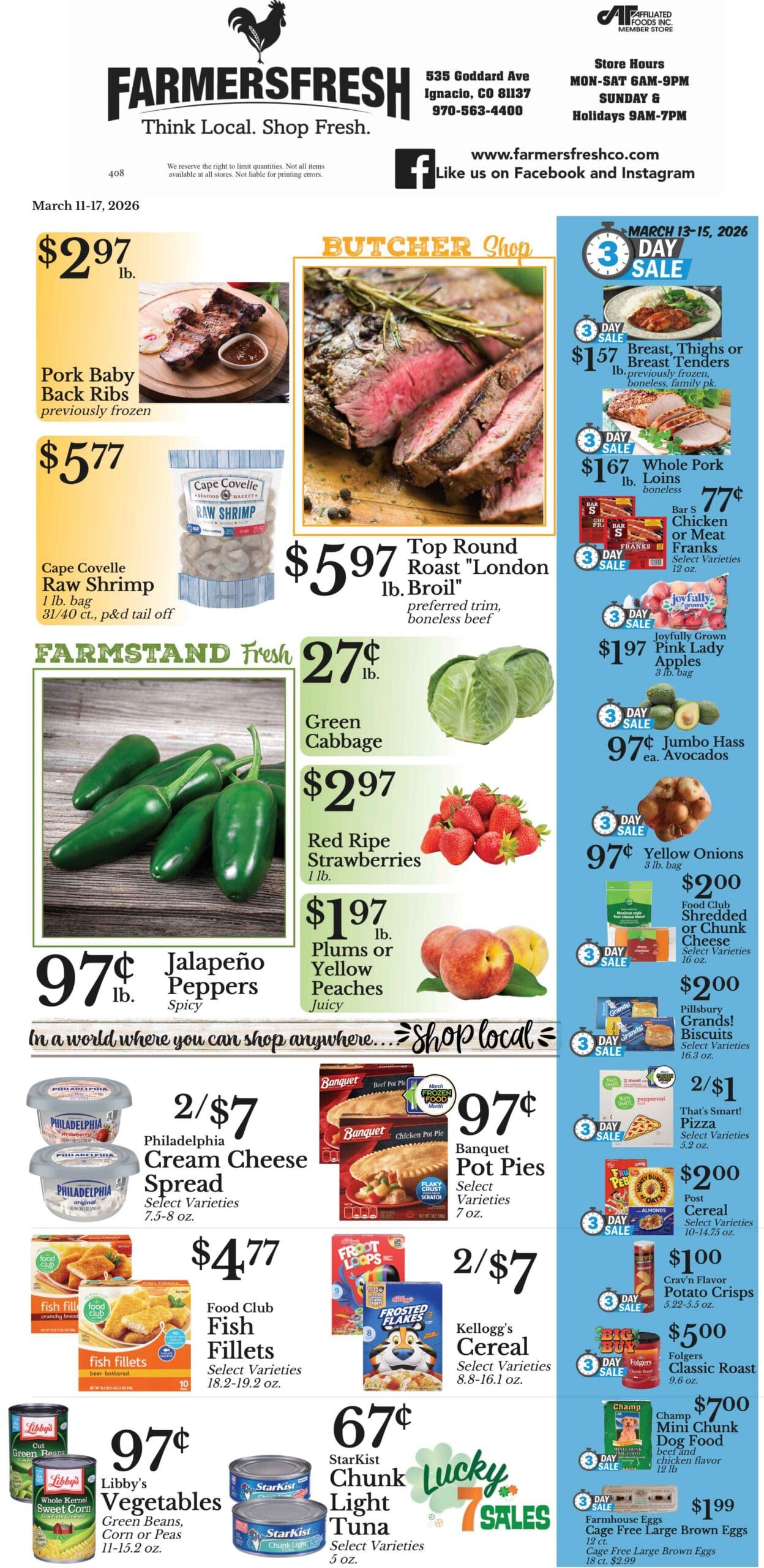 Weekly specials for farmer's fresh market page 1
