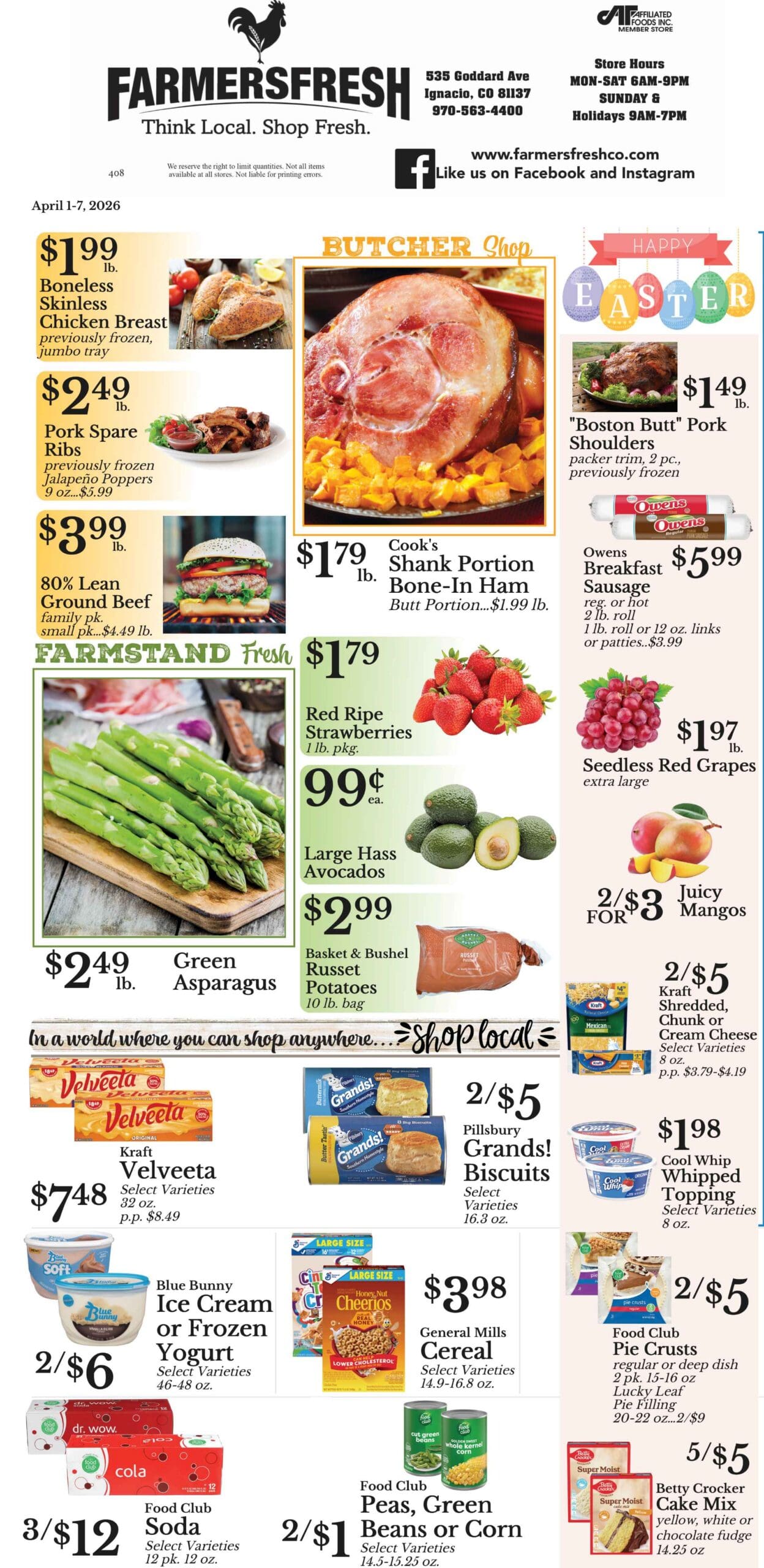 Weekly specials for farmer's fresh market page 1