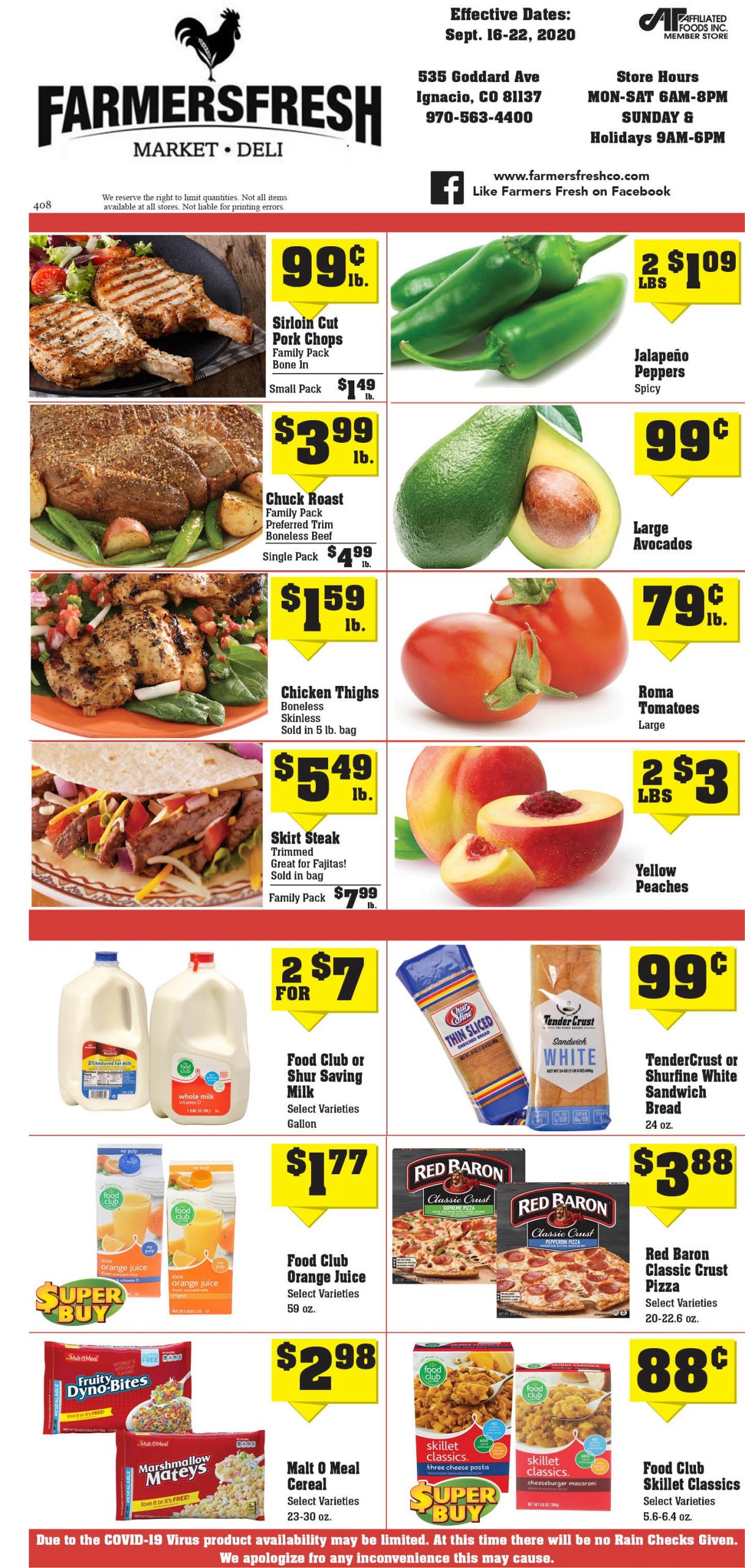 Farmers Fresh Weekly Sale for Sept 1622, 2020 Farmers Fresh Market